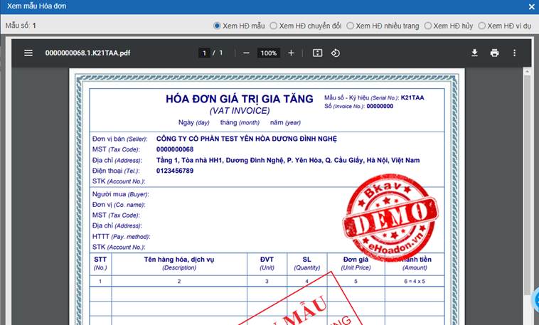 Bài LD1: Hướng dẫn chuyển đổi hóa đơn theo quy định cũ sang sử dụng Hoá đơn điện tử theo Thông tư 78 trên hệ thống Bkav eHoadon