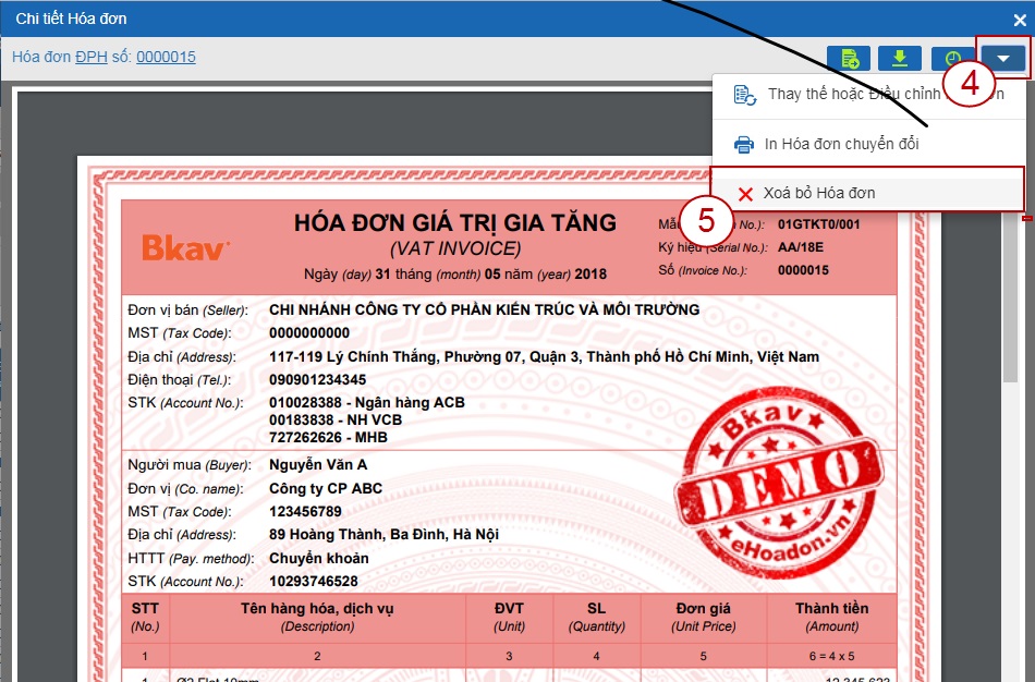 Bài NC2: Hướng dẫn Xóa bỏ Hóa đơn Điện tử
