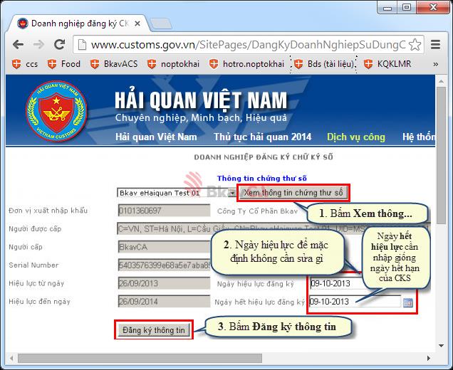 Hướng dẫn sử dụng Chữ ký số kê khai Hải quan điện tử