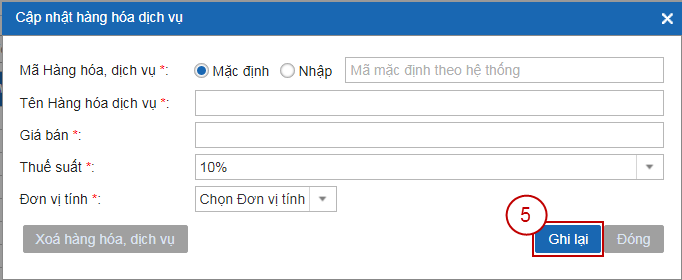 Bài LD6: Hướng dẫn Tạo sẵn Thông tin cho Hóa đơn